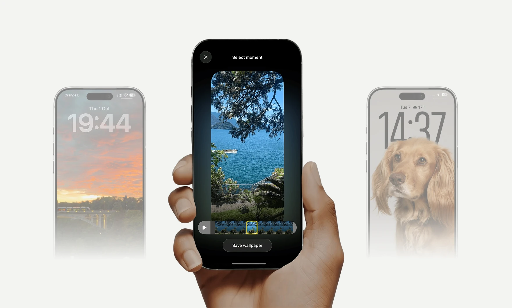 Live Memory wallpapers on the Lock Screen and the moment picker